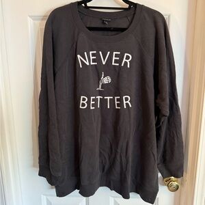 Torrid Black Sweatshirt with White Print